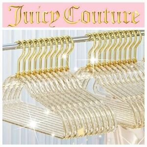 Juicy Couture Home Clear & Gold Speced Notched Shoulders Space Saving H…